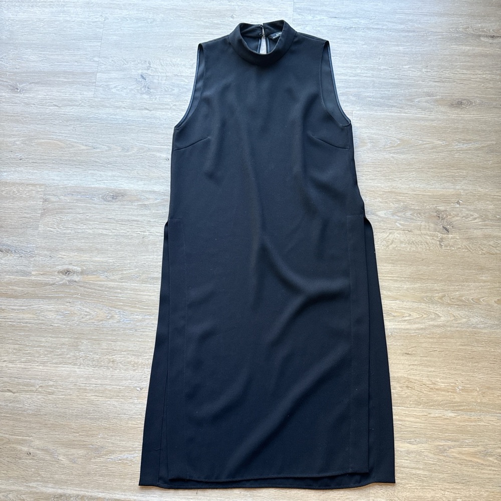 Zara Elegant Black Sleeveless Dress with High Slits Small